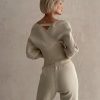 CasualOff Shoulder Knitted Tracksuit Two Piece Set - Image 14