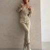 CasualOff Shoulder Knitted Tracksuit Two Piece Set - Image 16