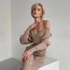 CasualOff Shoulder Knitted Tracksuit Two Piece Set - Image 11