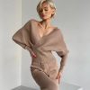 CasualOff Shoulder Knitted Tracksuit Two Piece Set - Image 12