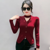 Casual Patched Lace Halter Sweater Full Sleeve Knit Slim Split Top - Image 8