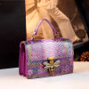 Casual Serpentine Leather Interior Zipper Pocket Small Square Crossbody Shoulder Bags - Image 2