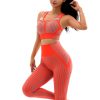Casual Sleeveless Crop Top High Waist Leggings Seamless Yoga Set - Image 7