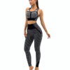 Casual Sleeveless Crop Top High Waist Leggings Seamless Yoga Set - Image 3