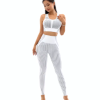 Casual Sleeveless Crop Top High Waist Leggings Seamless Yoga Set - Image 6