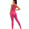 Casual Sleeveless Crop Top High Waist Leggings Seamless Yoga Set - Image 9