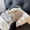 Classic Versatile Retro Large Capacity Textured Leather Flap Crossbody Square Handbags - Image 4