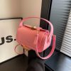 Classic Versatile Retro Large Capacity Textured Leather Flap Crossbody Square Handbags - Image 2