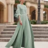 Designed Neckline 3/4 Length Sleeves Jumpsuit Beaded Wedding Guest Mother Dresses - Image 5