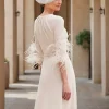 Designed Neckline 3/4 Length Sleeves Jumpsuit Beaded Wedding Guest Mother Dresses - Image 2
