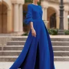 Designed Neckline 3/4 Length Sleeves Jumpsuit Beaded Wedding Guest Mother Dresses - Image 4