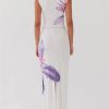 Elegant Floral Print Sleeveless Round Neck Crop Tops Long Skirts Party 2 Piece Set - Image 6