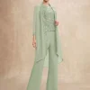 Elegant Jewel Neck Sleeveless Two-piece Sequins Party Mother Of The Bride Wedding Dress - Image 11