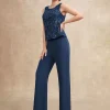 Elegant Jewel Neck Sleeveless Two-piece Sequins Party Mother Of The Bride Wedding Dress - Image 3