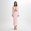 Elegant Knitted Flare Sleeve V Neck Hollow Out Tops Elastic Cardigan Skirts Sets - Image 9