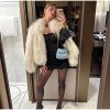 Elegant Soft Open Stitch Oversize Loose Fur Coat Outerwear - Image 6