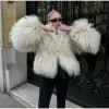 Elegant Soft Open Stitch Oversize Loose Fur Coat Outerwear - Image 8
