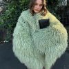 Elegant Soft Open Stitch Oversize Loose Fur Coat Outerwear - Image 11