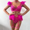 Feathers Solid Adjusted-straps Back Closure Underwear Lingerie Super Bra Set - Image 8