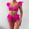 Feathers Solid Adjusted-straps Back Closure Underwear Lingerie Super Bra Set - Image 7