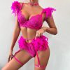 Feathers Solid Adjusted-straps Back Closure Underwear Lingerie Super Bra Set - Image 6