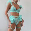 Feathers Solid Adjusted-straps Back Closure Underwear Lingerie Super Bra Set - Image 33