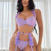 Lingerie Appliques Lace Floral Underwear Push Up Bra g-String Sissy Sets - Image 6