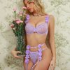 Lingerie Appliques Lace Floral Underwear Push Up Bra g-String Sissy Sets - Image 4