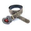 Metal Heart Buckle Waist Strap Jeans Decorative Waistband Punk Leather Belt - Image 4