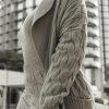 Front Pocketed Cardigan Sleek Sweater With High-Waist Skirt Three-Piece Knit Set - Image 3