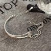 Geometric Arc Knotting Minimalist Fashion Fine Sterling Silver Jewelry Bracelets - Image 2