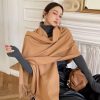 Casual Checkered Wool Imitation Cashmere Wrap Scarf - Image 3