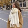 Casual Checkered Wool Imitation Cashmere Wrap Scarf - Image 4