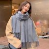 Casual Checkered Wool Imitation Cashmere Wrap Scarf - Image 5