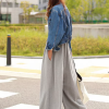 Casual Drawstring Solid Color Loose Wide Leg Bottoms Pants - Image 3