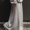 Casual Drawstring Solid Color Loose Wide Leg Bottoms Pants - Image 5