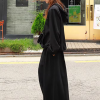 Casual Drawstring Solid Color Loose Wide Leg Bottoms Pants - Image 11