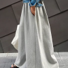 Casual Drawstring Solid Color Loose Wide Leg Bottoms Pants - Image 6