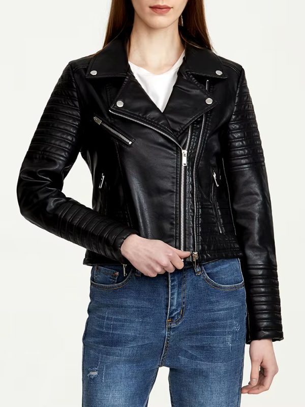 Casual Faux PU Leather Long-sleeve Windproof Waterproof Jacket