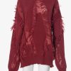 Casual Fringe Jewel Neck Pullovers Polyester Sweaters - Image 4