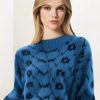 Casual Geometric O Neck Long Sleeve Retro Office Lady Pullover Sweater - Image 4