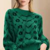 Casual Geometric O Neck Long Sleeve Retro Office Lady Pullover Sweater - Image 2