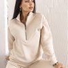 Casual Long Sleeve Solid Color Fleece Pullover Hooded Sweatshirt 2-Piece Set - Image 4
