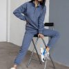 Casual Long Sleeve Solid Color Fleece Pullover Hooded Sweatshirt 2-Piece Set - Image 8