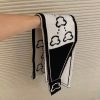 Casual Multifunction Head Silk Print Knitted Scarf - Image 7