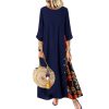 Casual O-Neck half Sleeve Streetwear Cotton Linen Vintage Long Dress - Image 12