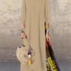 Casual O-Neck half Sleeve Streetwear Cotton Linen Vintage Long Dress - Image 6
