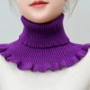 Casual Ruffles Turtleneck Knitted Collar Scarf - Image 10