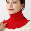 Casual Ruffles Turtleneck Knitted Collar Scarf - Image 6