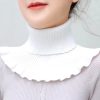 Casual Ruffles Turtleneck Knitted Collar Scarf - Image 9